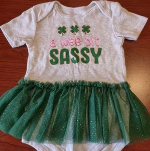 Toddler onesie with tulle skirt attached